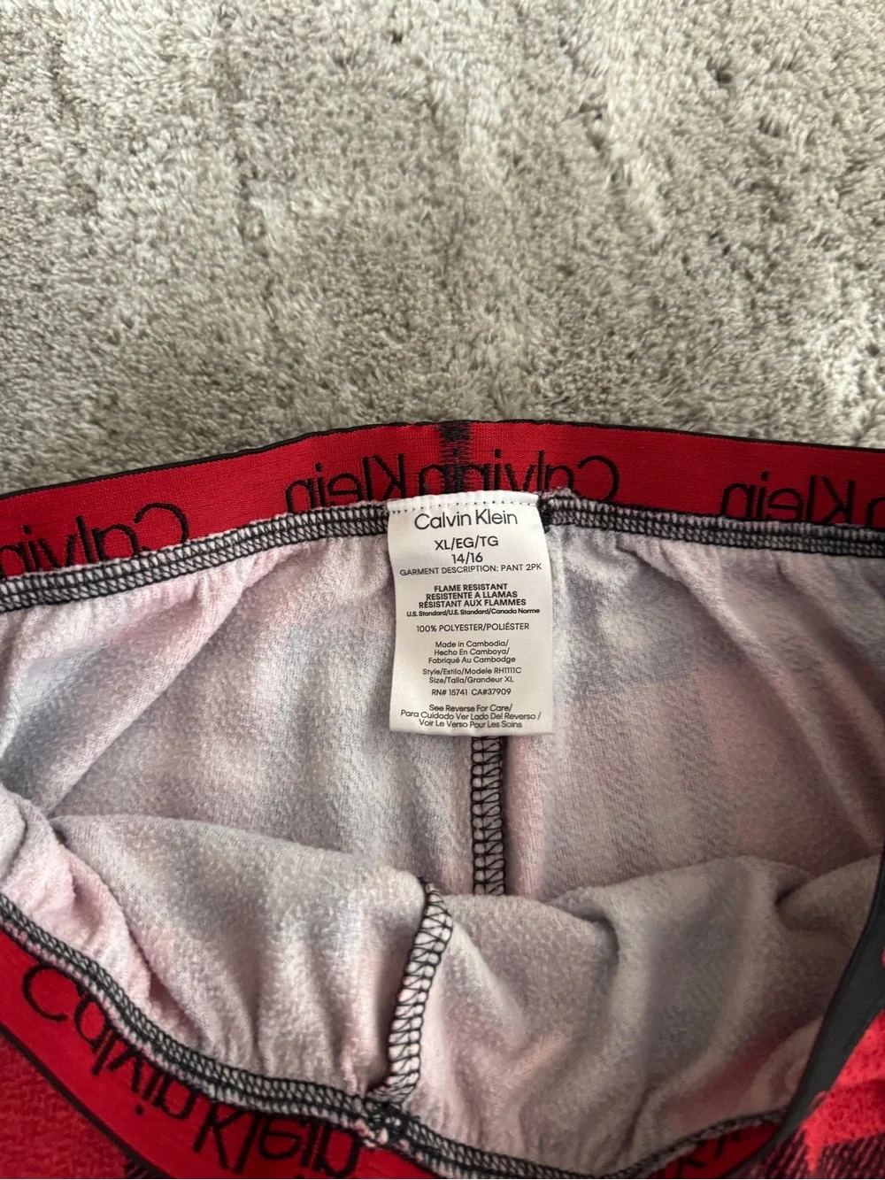 Calvin Klein Red & Blue Plaid Pajama Pants Set